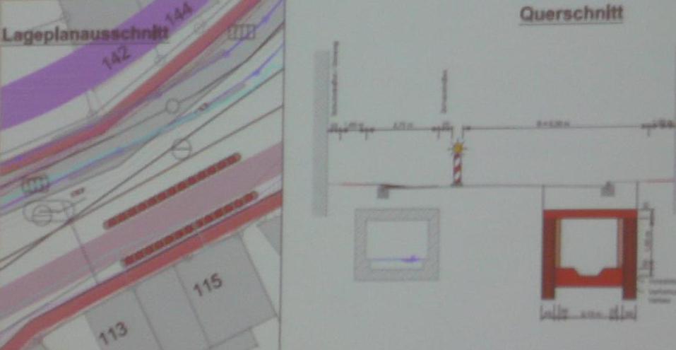 Querschnitt Entwurf Siegfriedstr. mit Verlegung der Stadtbach